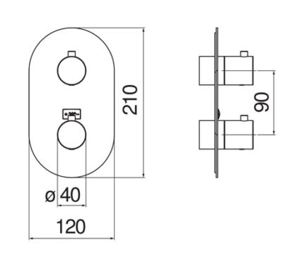 THERMOSTATIQUE À ENCASTRER, FAÇADE POUR THERMOSTATIQUE 1 SORTIE